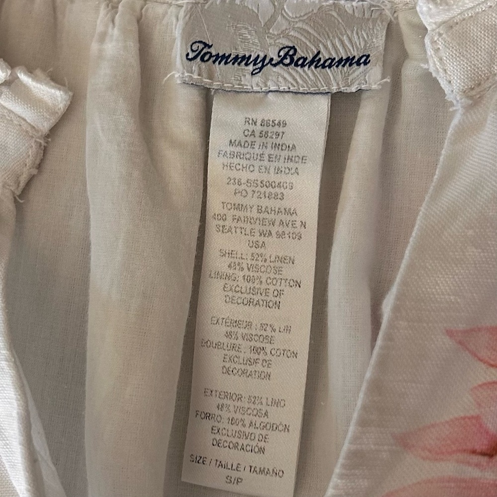 Tommy Bahama Breezy Botanical V-neck sleeveless Dress size  S/P white - Picture 5 of 8